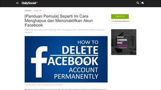 
                            12. 2 Cara Menghapus Akun Facebook | Dailysocial