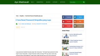 
                            8. 2 Cara Reset Password Simpatika yang Lupa - Ayo Madrasah