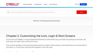 
                            2. 2. Customizing the Lock, Login & Start Screens - Windows 8: The ...
