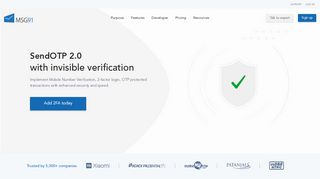 
                            12. 2 Factor authentication provider | SMS OTP API and SMS gateway India
