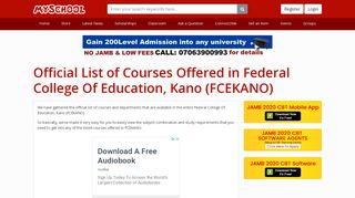 
                            9. 2. Federal College Of Education, Kano (FCEKANO) - Myschool