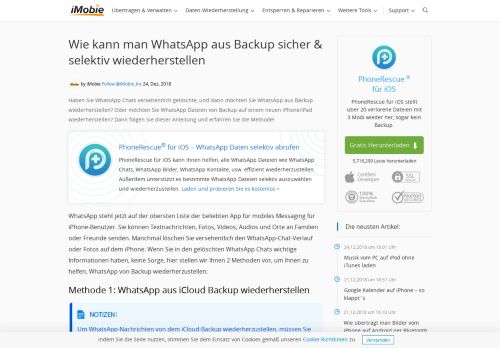 
                            11. 【2 Methode】WhatsApp aus Backup wiederherstellen – so geht's