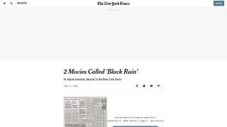 
                            7. 2 Movies Called 'Black Rain' - The New York Times
