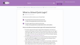 
                            5. 2 Simple and Purple Mash Help - What is a School Quick Login?