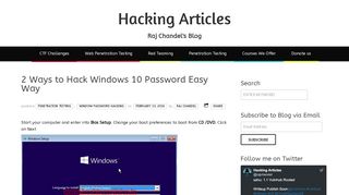 
                            13. 2 Ways to Hack Windows 10 Password Easy Way - Hacking Articles