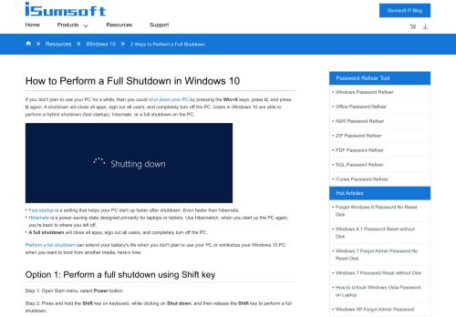 
                            9. 2 Ways to Perform a Full Shutdown in Windows 10 - iSumsoft