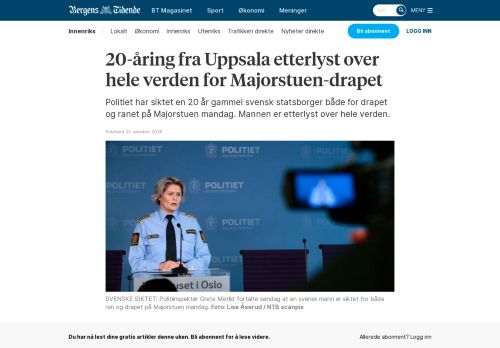 
                            8. 20-åring fra Uppsala etterlyst over hele verden for Majorstuen-drapet ...