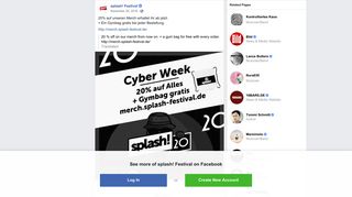 
                            7. 20% auf unseren Merch erhaltet ihr ab... - splash! Festival | Facebook