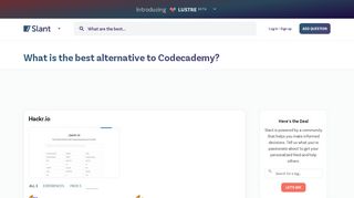 
                            9. 20 best alternatives to Codecademy as of 2019 - Slant