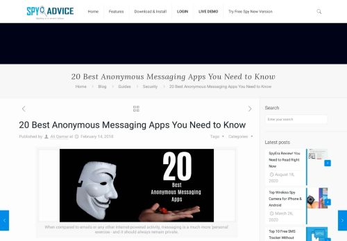 
                            12. 20 Best Anonymous Messaging Apps You Need to Know | SpyAdvice