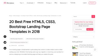 
                            6. 20 Best Free HTML5, CSS3, Bootstrap Landing Page Templates in 2018