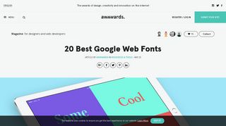 
                            8. 20 Best Google Web Fonts - Awwwards