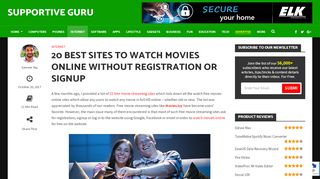 
                            2. 20 Best Sites To Watch Movies Online without Registration / Signup