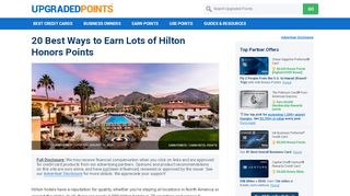 
                            13. 20 Best Ways To Earn Lots of Hilton Honors Points [2019]