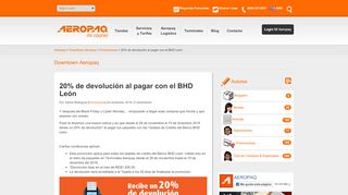
                            10. 20% de devolución al pagar con el BHD León - Aeropaq