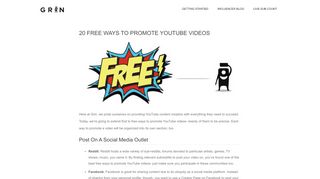 
                            6. 20 FREE ways to promote YouTube videos | Grin for Creators