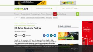 
                            6. 20 Jahre Gira Aktiv Partner - elektro.net