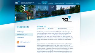 
                            11. 20 Jahre TGZ - Technologie- und Gründerzentrum Brandenburg an ...