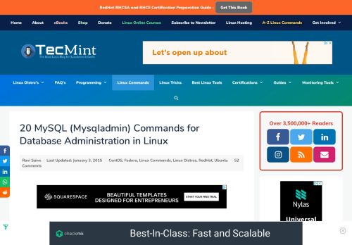 
                            11. 20 MySQL (Mysqladmin) Commands for Database Administration in ...