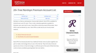 
                            6. 20+ Nordvpn Premium Account list 2019 (100% Work) - ...