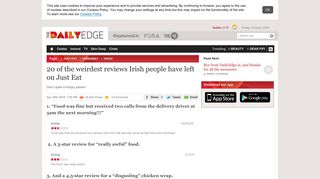 
                            10. 20 of the weirdest reviews Irish people have left on Just Eat
