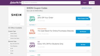 
                            11. 20% Off She In Coupon, Promo Codes - RetailMeNot