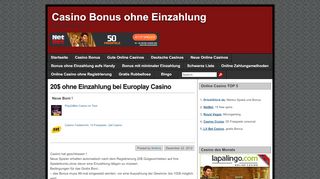 
                            11. 20$ ohne Einzahlung bei Europlay Casino - Casino Bonus ohne ...