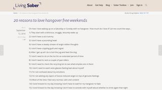 
                            12. 20 reasons to love hangover free weekends – Living Sober