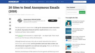 
                            3. 20 Sites to Send Anonymous Emails (2018) - Hongkiat