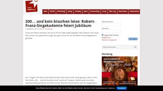 
                            9. 200... und kein bisschen leise: Robert-Franz-Singakademie feiert ...