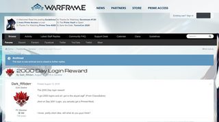 
                            4. 2000 Day Login Reward - General - Warframe Forums