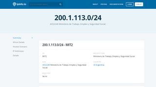 
                            11. 200.1.113.0/24 Netblock Details - Ministerio de Trabajo, Empleo y ...