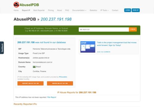 
                            9. 200.237.191.198 | Lanis Ltda | AbuseIPDB