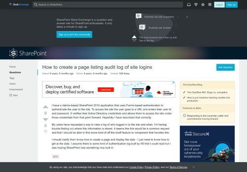 
                            8. 2010 - How to create a page listing audit log of site logins ...