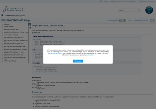 
                            3. 2014 SOLIDWORKS API Help - Login Method (IEdmVault5)