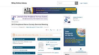 
                            11. 2015 Peripheral Nerve Society Biennial Meeting - 2015 - Journal of ...