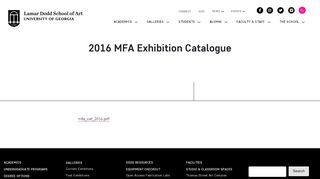 
                            7. 2016 MFA Exhibition Catalogue | LAMAR DODD SCHOOL OF ART