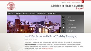 
                            9. 2016 W-2 forms available in Workday January 17 - dfa.cornell.edu
