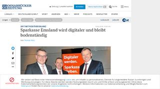 
                            13. 2017 mit positiver Bilanz: Sparkasse Emsland wird digitaler und ...