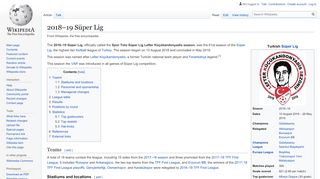 
                            12. 2018–19 Süper Lig - Wikipedia