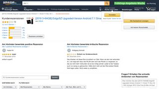 
                            10. [2018 3+64GB] EstgoSZ Upgraded-Version Android 7.1 ... - Amazon