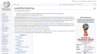 
                            11. 2018 FIFA World Cup - Wikipedia