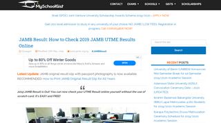 
                            6. 2018 JAMB Result is Out : Check Your UTME Results NOW! - MSG