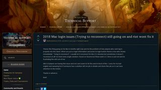 
                            12. 2018 Mac login issues (Trying to reconnect) still going on and riot ...