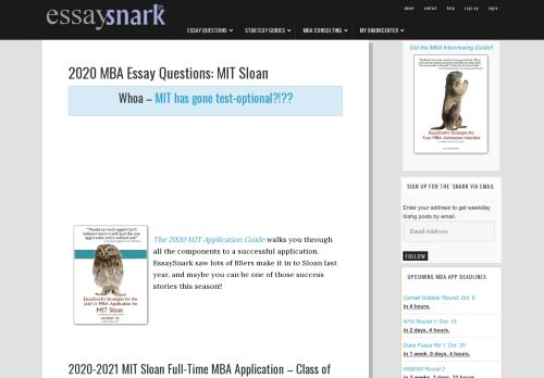 
                            6. 2018 MIT Sloan MBA Essay Questions – Analysis & Tips - EssaySnark