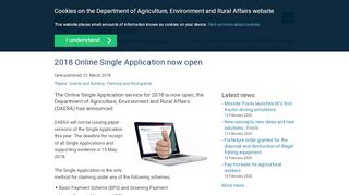 
                            9. 2018 Online Single Application now open | Department of Agriculture ...