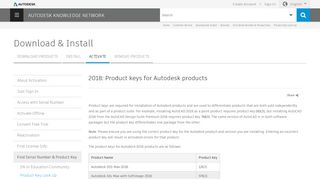 
                            3. 2018: Product keys for Autodesk products | Download & Install ...