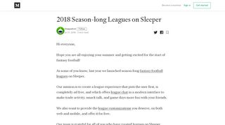 
                            7. 2018 Season-long Leagues on Sleeper – Sleeperbot – Medium