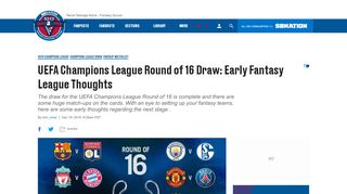 
                            13. 2018 UEFA Champions League Draw: Early UCL Fantasy League ...