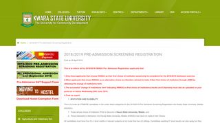 
                            4. 2018/2019 Pre-Admission Screening Registration